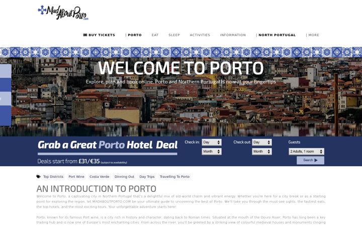 Screenshot of madaboutporto.com