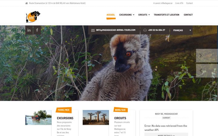 Screenshot of madagascar-nirina-tours.com