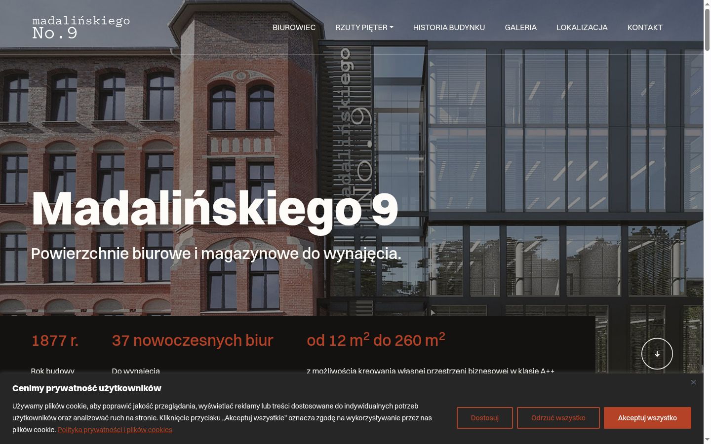 Zrzut ekranu banera zgody wyświetlanego przed jakąkolwiek interakcją