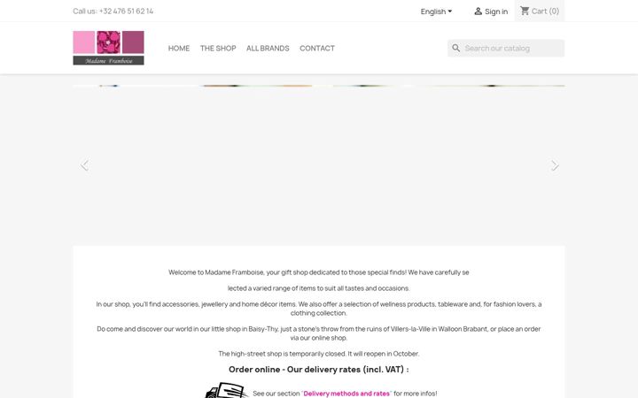 Screenshot of madame-framboise.be