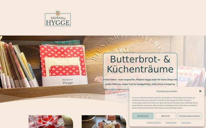Screenshot of madame-hygge.de