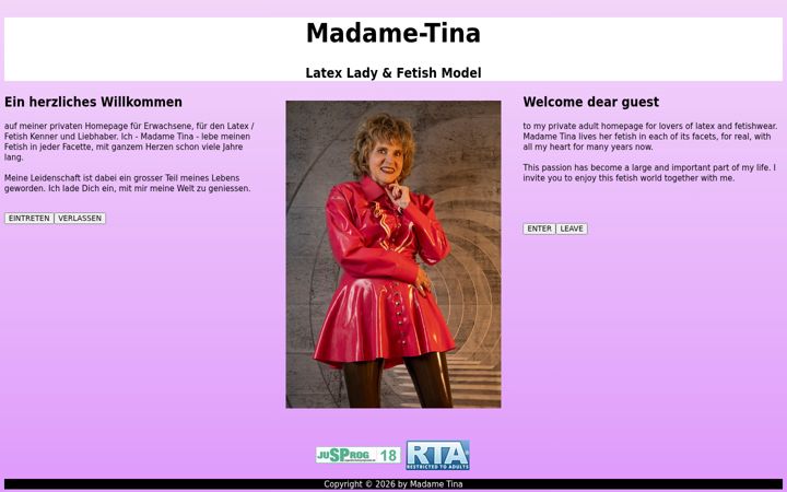 Screenshot of madame-tina.com