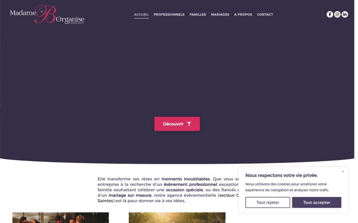 Screenshot of madamebevent.fr
