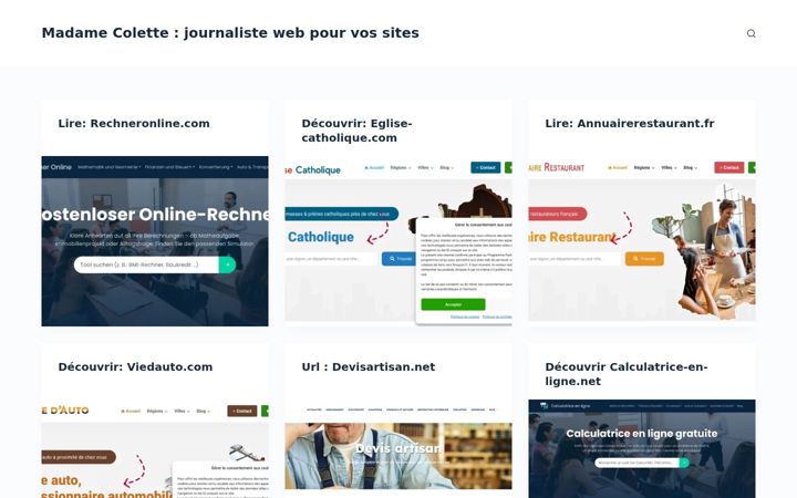 Screenshot of madamecolette.fr