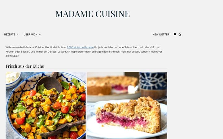 Screenshot of madamecuisine.de