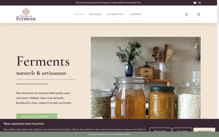 Screenshot of madameferment.com