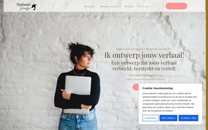 Screenshot of madamegiraffe.nl
