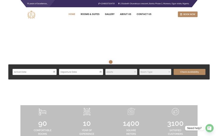 Screenshot of madamelizabethmotel.com