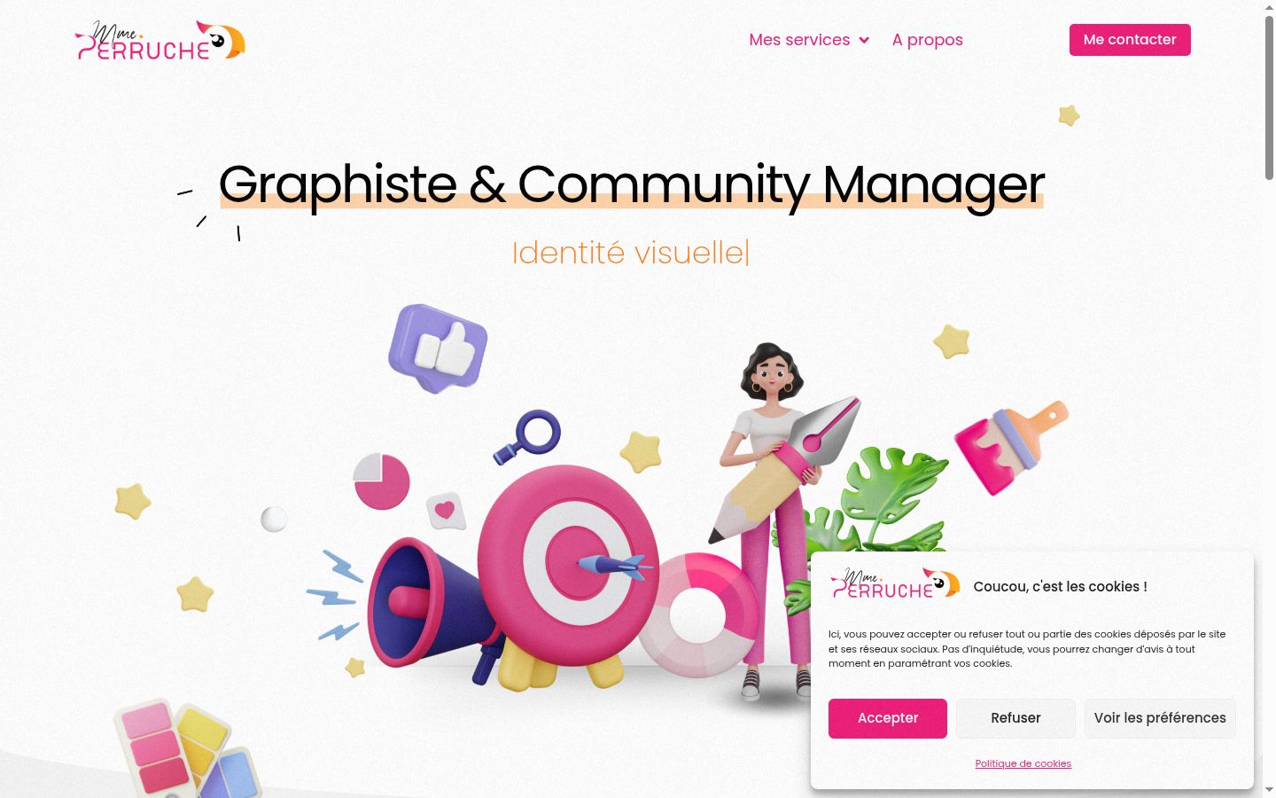 Capture d'écran de la bannière de consentement affichée avant toute interaction