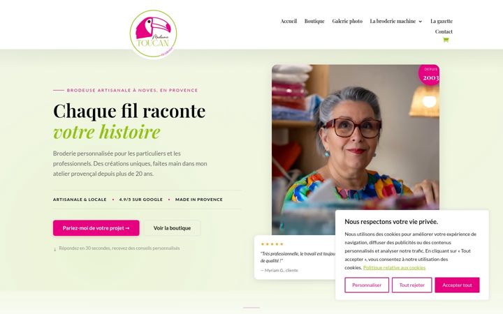 Screenshot of madametoucan.fr