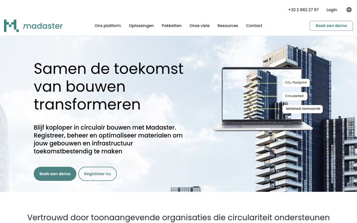 Screenshot of madaster.be
