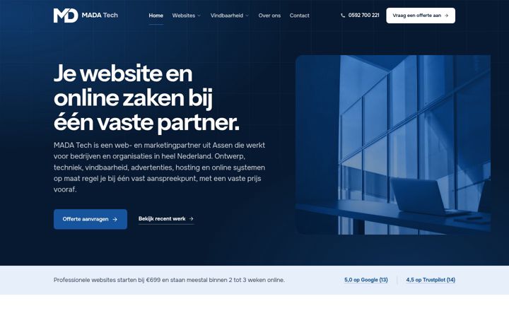 Screenshot of madatech.nl