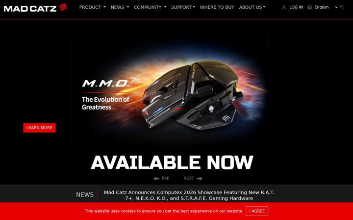 Screenshot di madcatz.com
