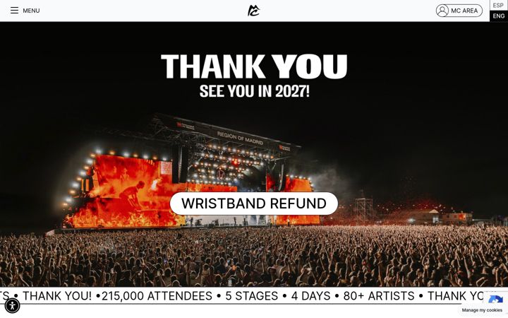 Екранна снимка на madcoolfestival.es