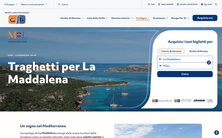Screenshot ta' maddalenalines.it