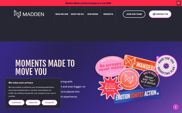 Screenshot of maddenmedia.com