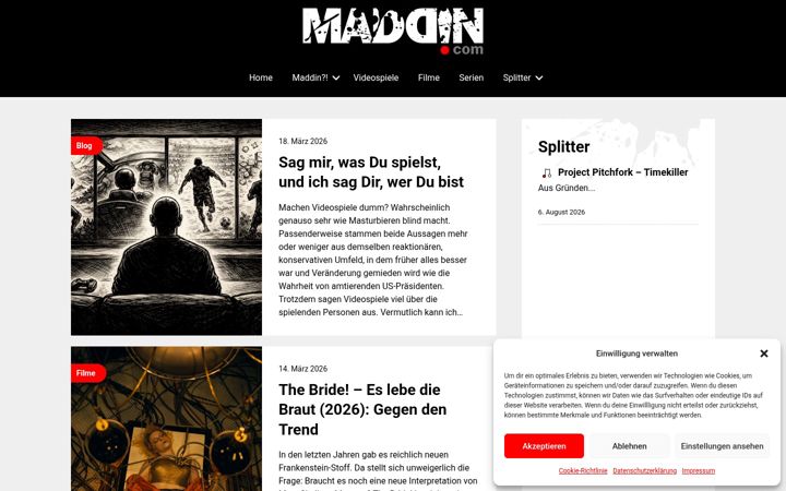 Screenshot of maddin.com