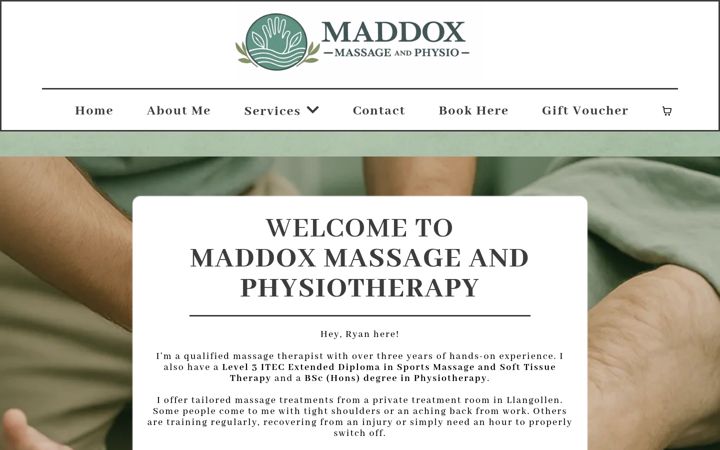 Screenshot of maddoxmassage.co.uk