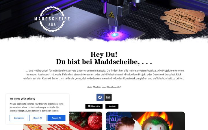 Screenshot of maddscheibe.de