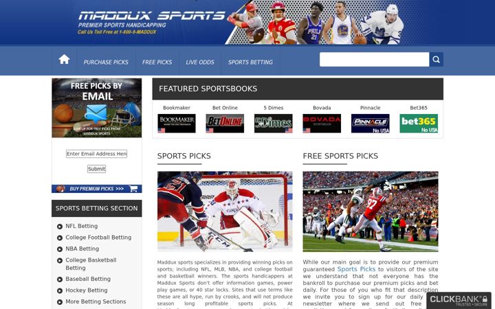Screenshot of madduxsports.com