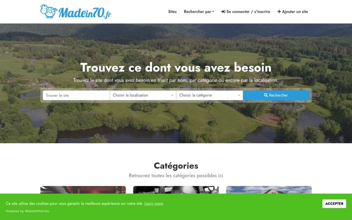 Screenshot of madein70.fr