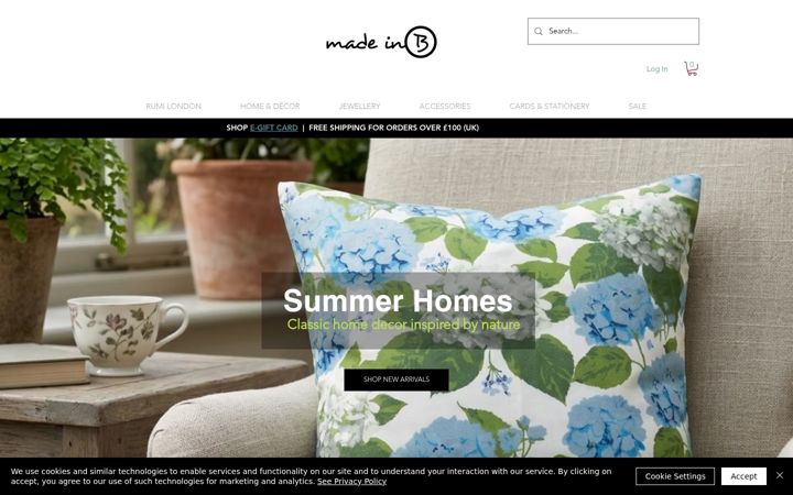 Screenshot of madeinb.co.uk