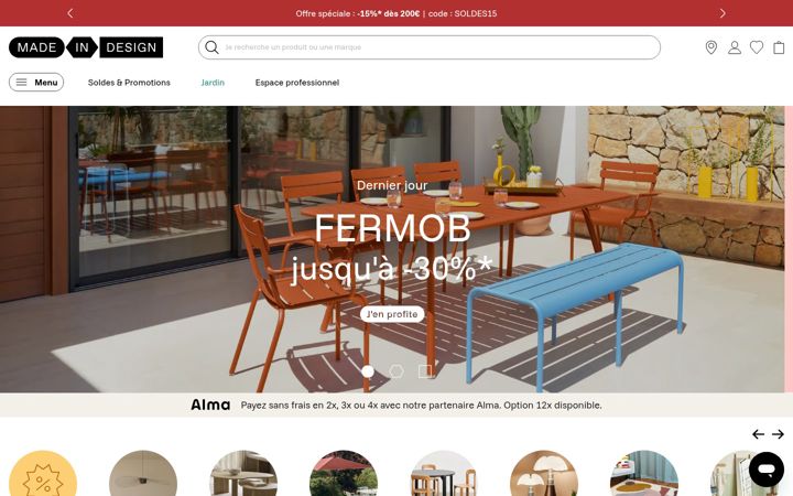 Screenshot of madeindesign.com