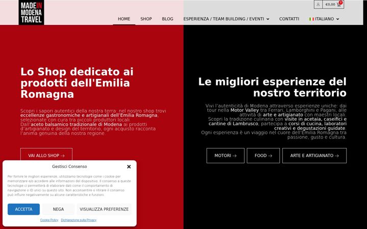 Screenshot of madeinmodenatravel.com