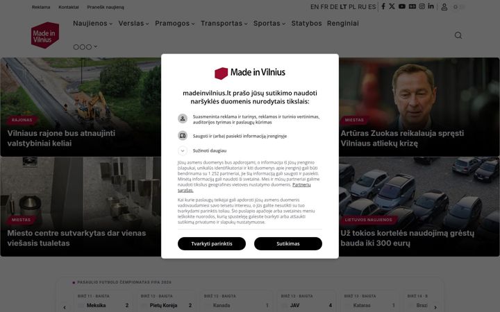 Screenshot of madeinvilnius.lt