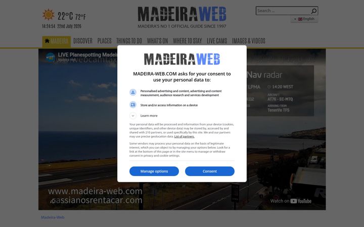 Posnetek zaslona madeira-web.com