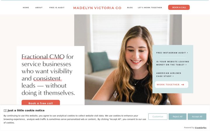 Screenshot von madelynvictoriaco.com