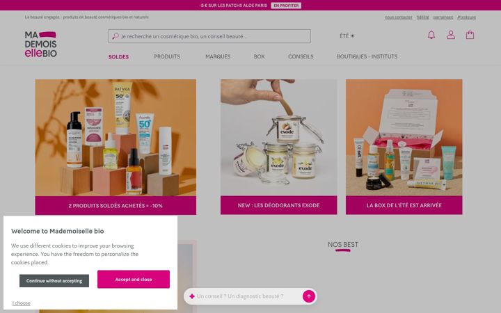 Screenshot of mademoiselle-bio.com
