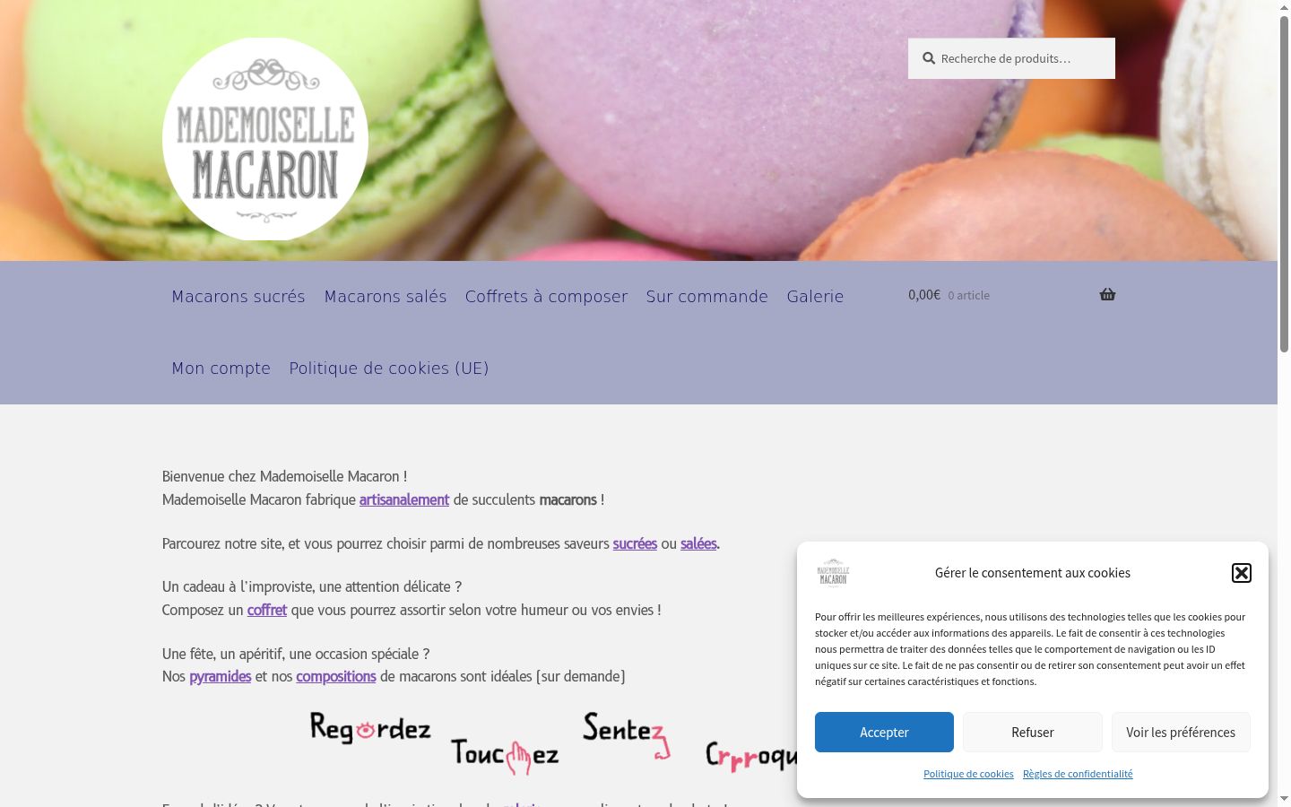 Screenshot del banner di consenso mostrato prima di qualsiasi interazione