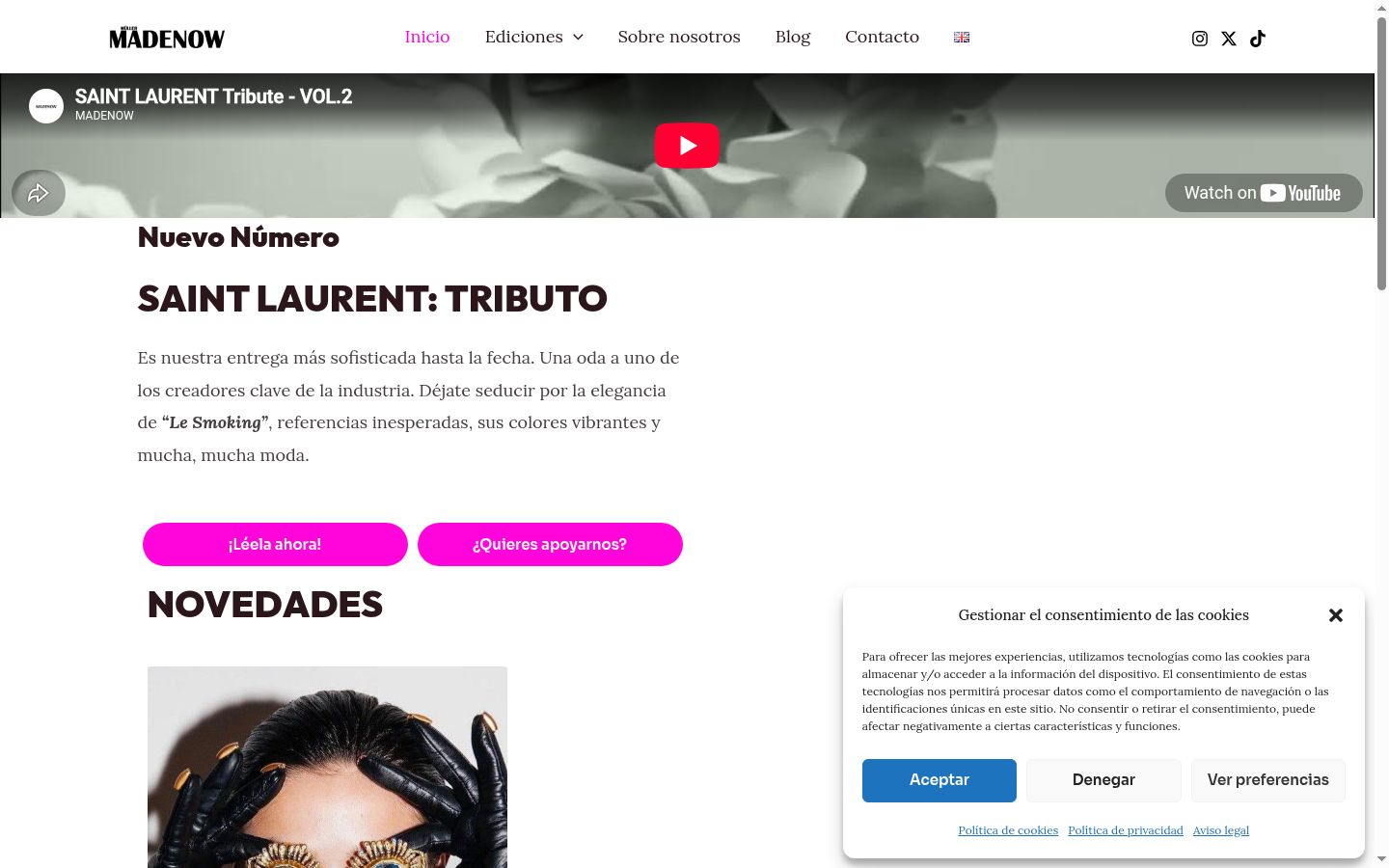 Screenshot del banner di consenso mostrato prima di qualsiasi interazione