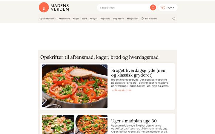 Screenshot of madensverden.dk