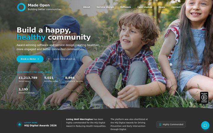 Ekrano kopija madeopen.co.uk