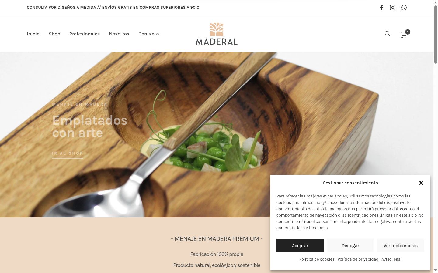 Screenshot del banner di consenso mostrato prima di qualsiasi interazione