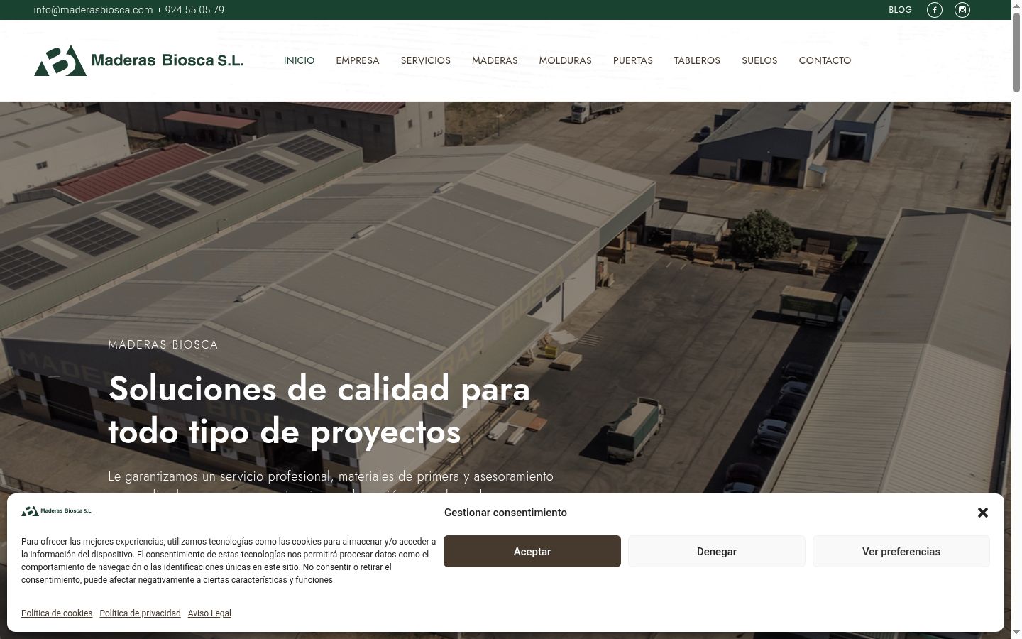 Screenshot del banner di consenso mostrato prima di qualsiasi interazione