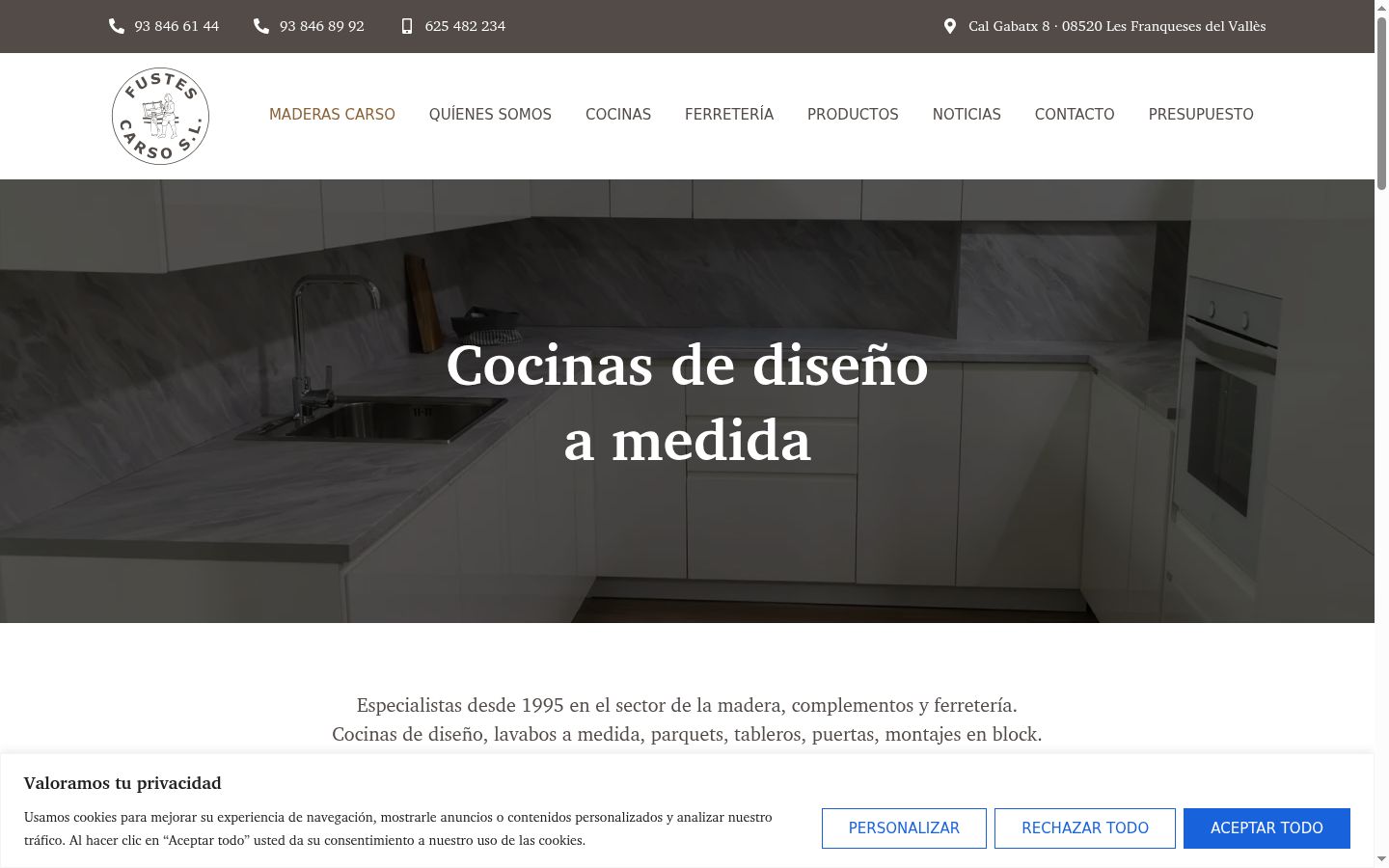 Screenshot of the consent banner shown before any interaction