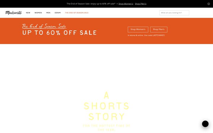 Zrzut ekranu madewell.com