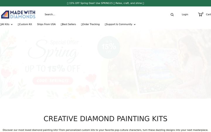 Screenshot of madewithdiamonds.com