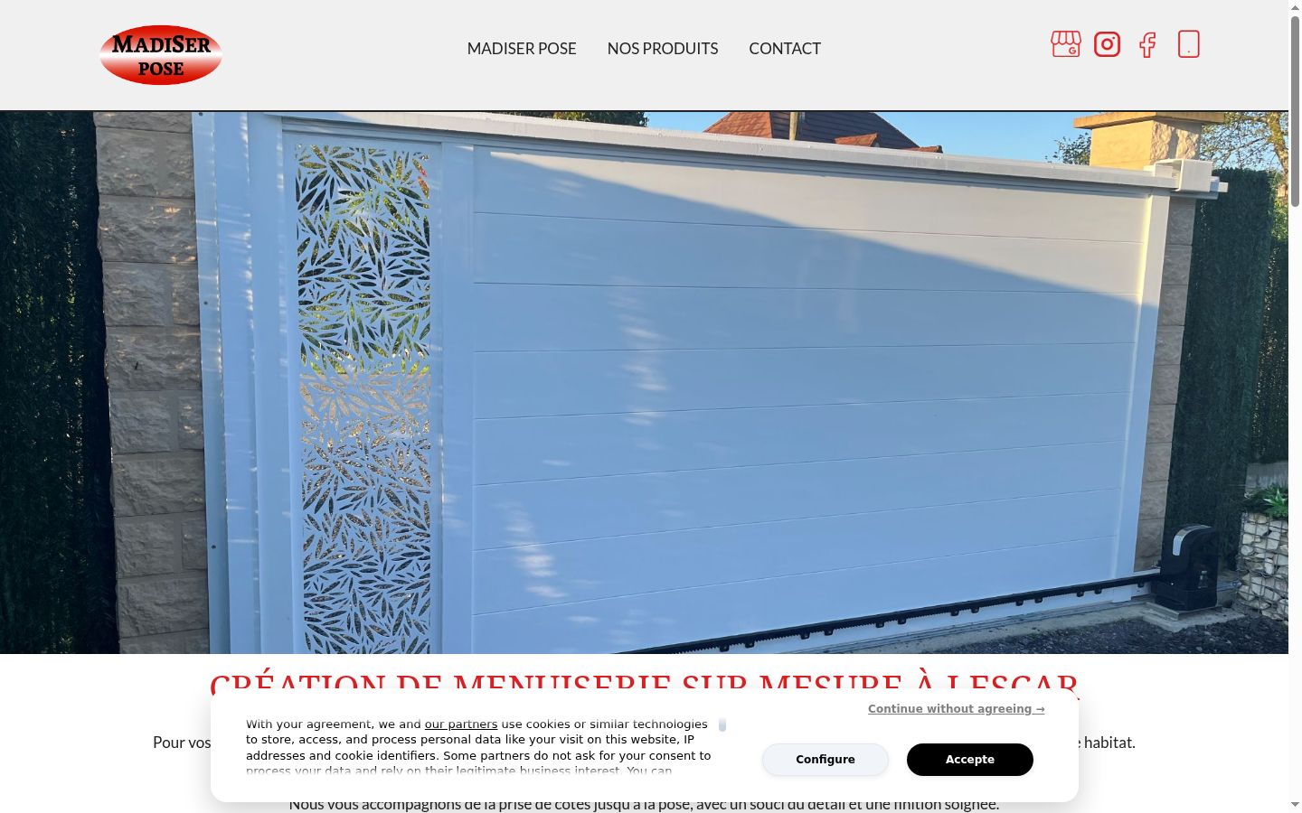 Screenshot del banner di consenso mostrato prima di qualsiasi interazione
