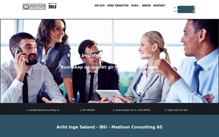 Screenshot του madisonconsulting.no