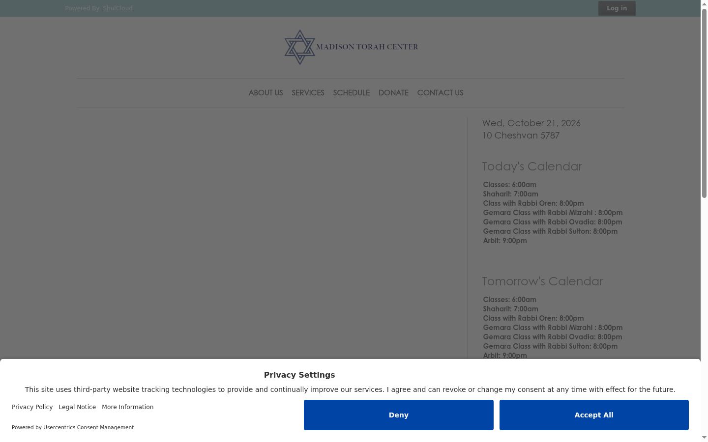 Screenshot of the consent banner shown before any interaction