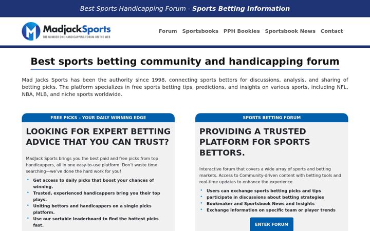Screenshot of madjacksports.com