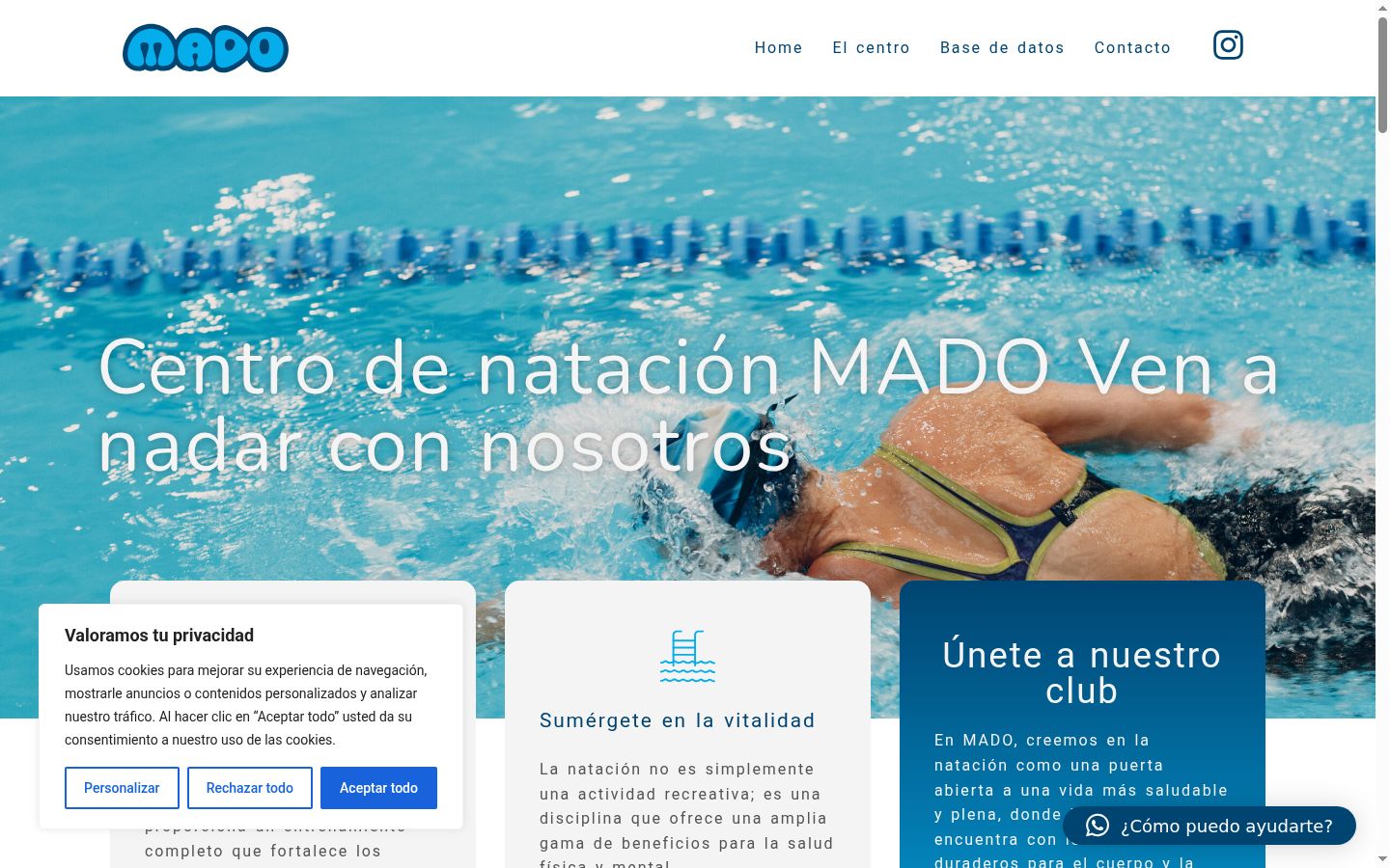 Captura de pantalla del banner de consentimiento mostrado antes de cualquier interacción