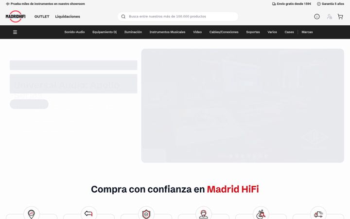 Screenshot of madridhifi.com