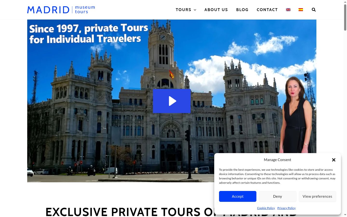 Screenshot del banner di consenso mostrato prima di qualsiasi interazione