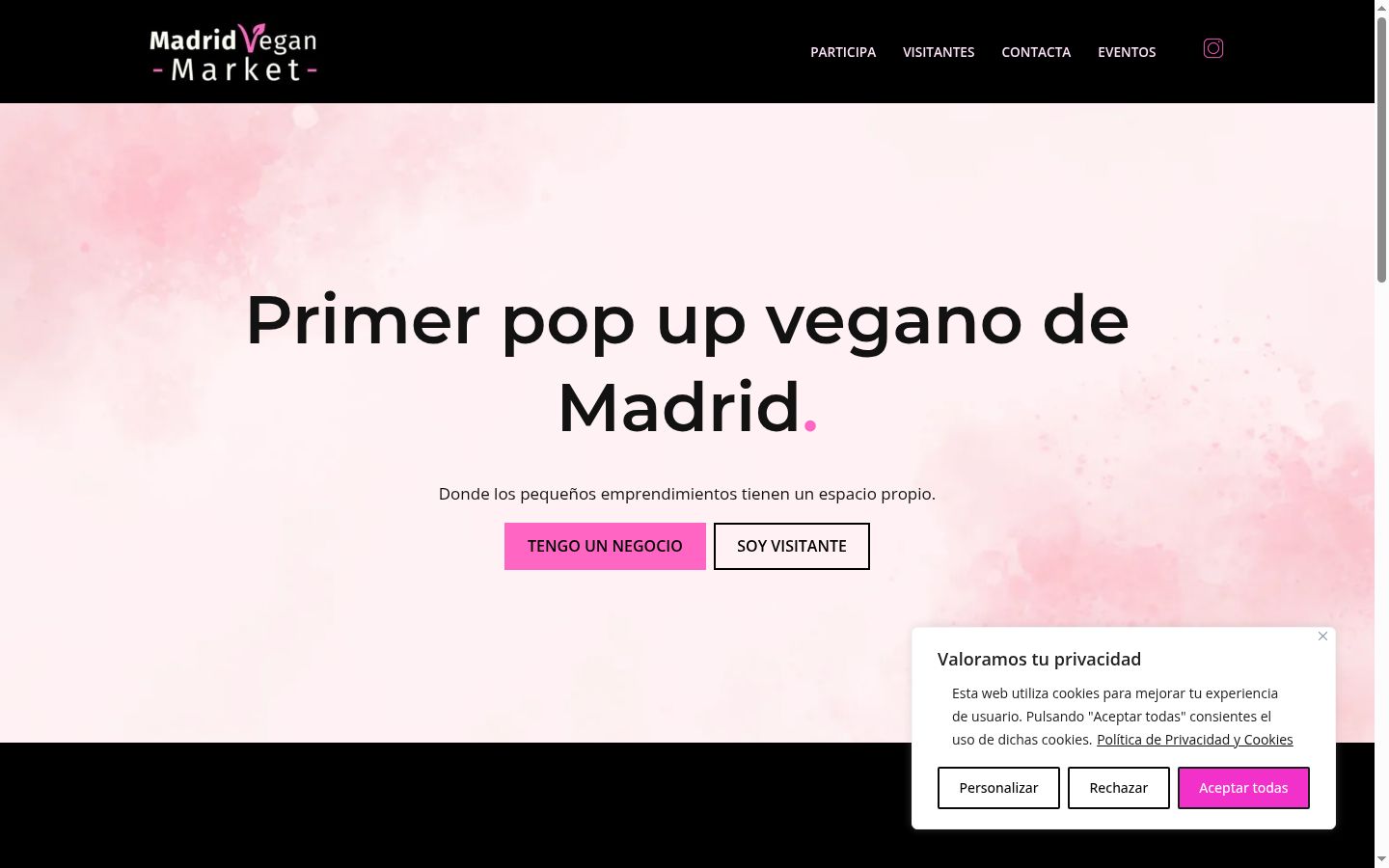 Screenshot del banner di consenso mostrato prima di qualsiasi interazione