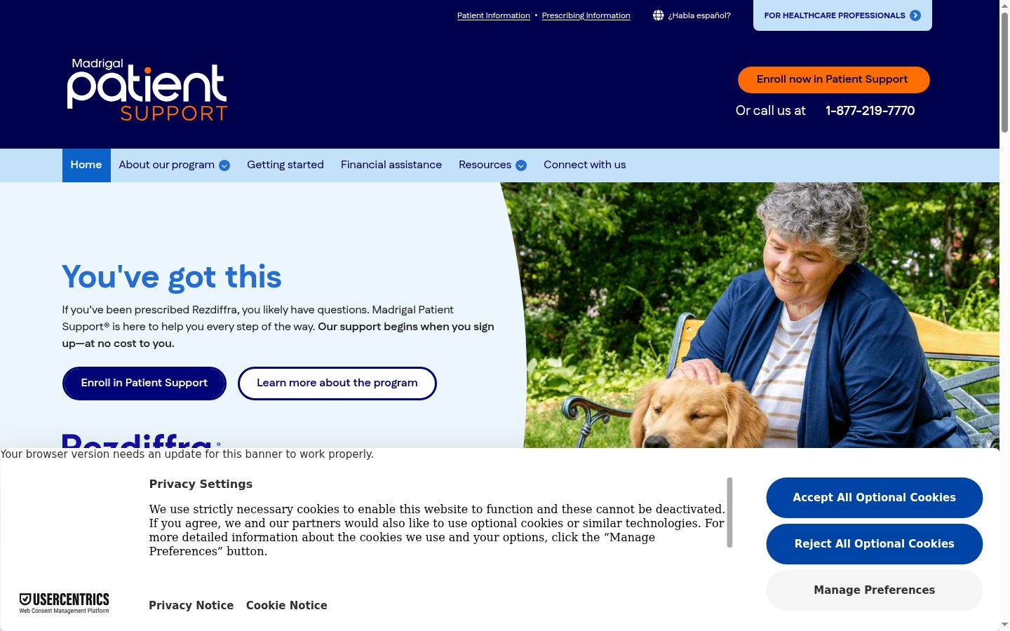 Screenshot of the consent banner shown before any interaction